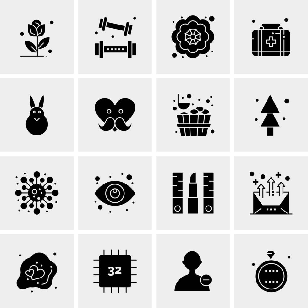 16 iconos de negocios universales vector ilustración de icono creativo para usar en proyectos relacionados con la web y dispositivos móviles