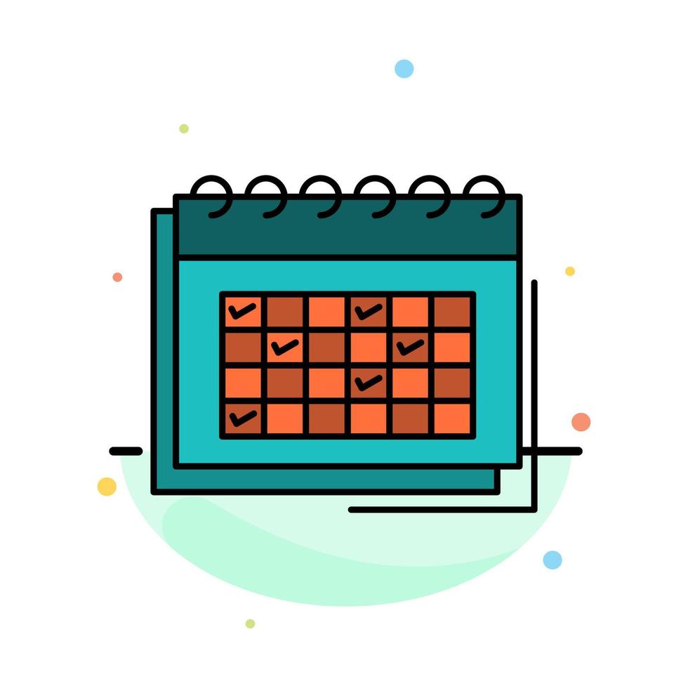 Calendar Business Date Event Planning Schedule Timetable Abstract Flat Color Icon Template vector