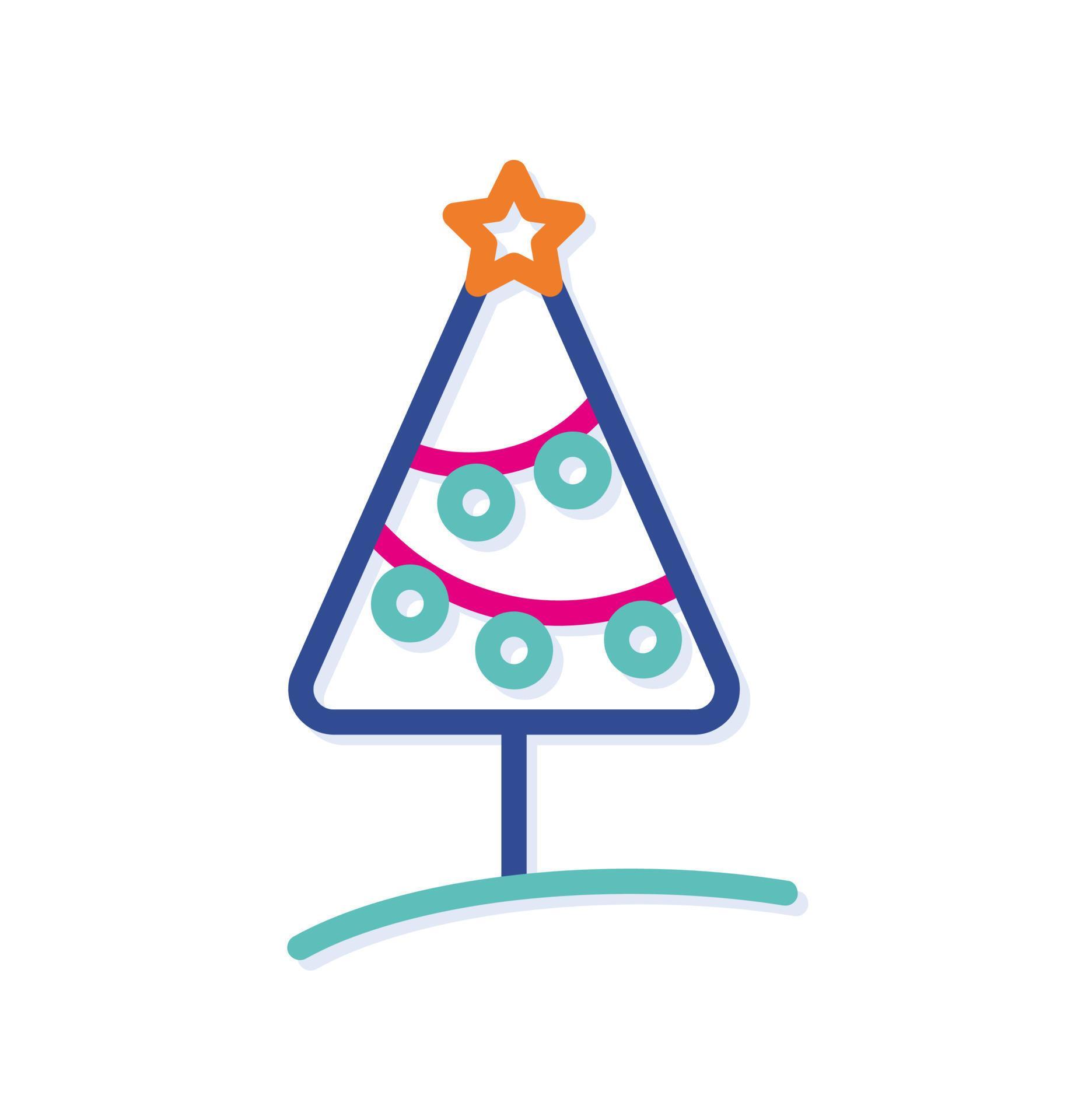 Modern christmas tree logo icon. Colorful christmas pine tree. Modern