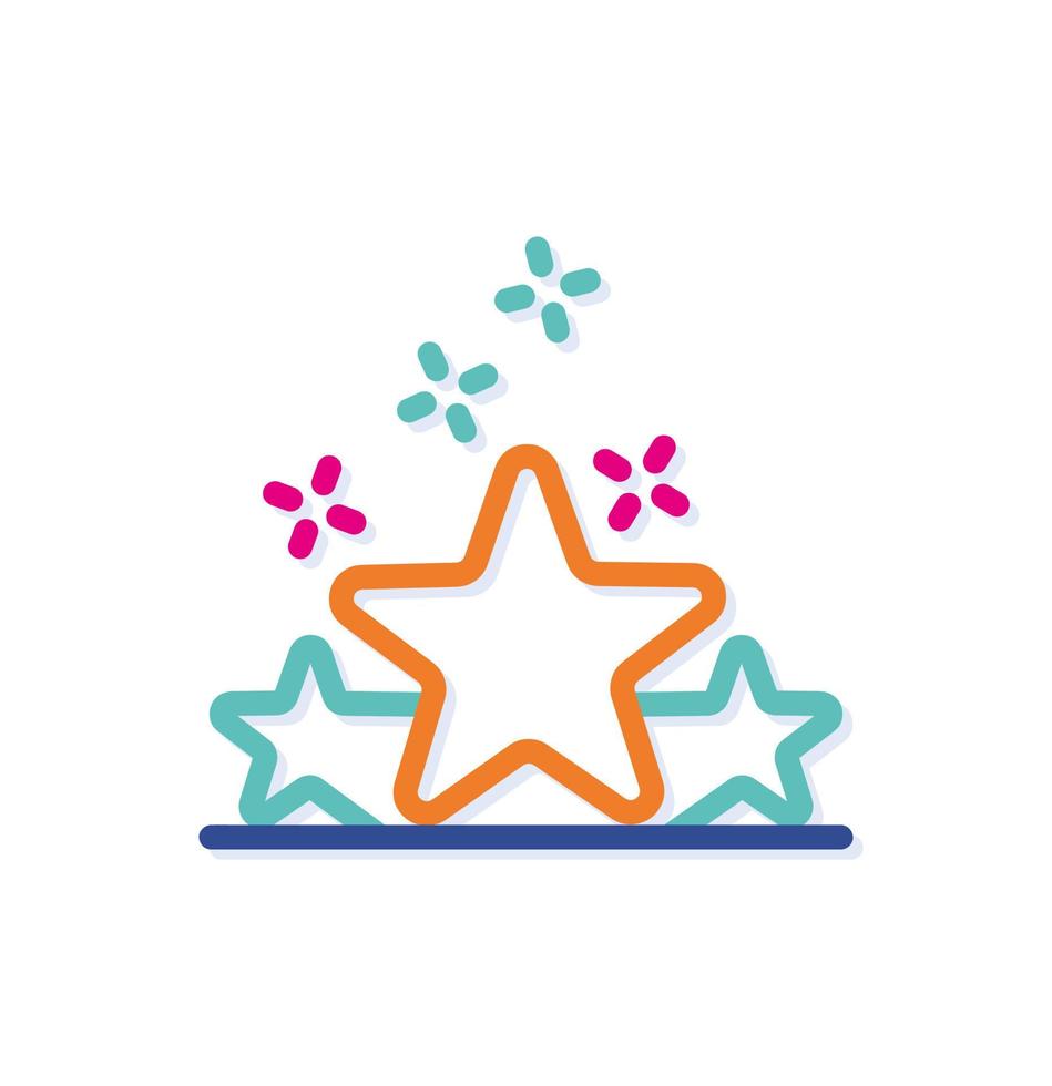 Abstract star series logo icon. The stars are together. Modern lines with new pop art colors. Bold line clean style template set. vector