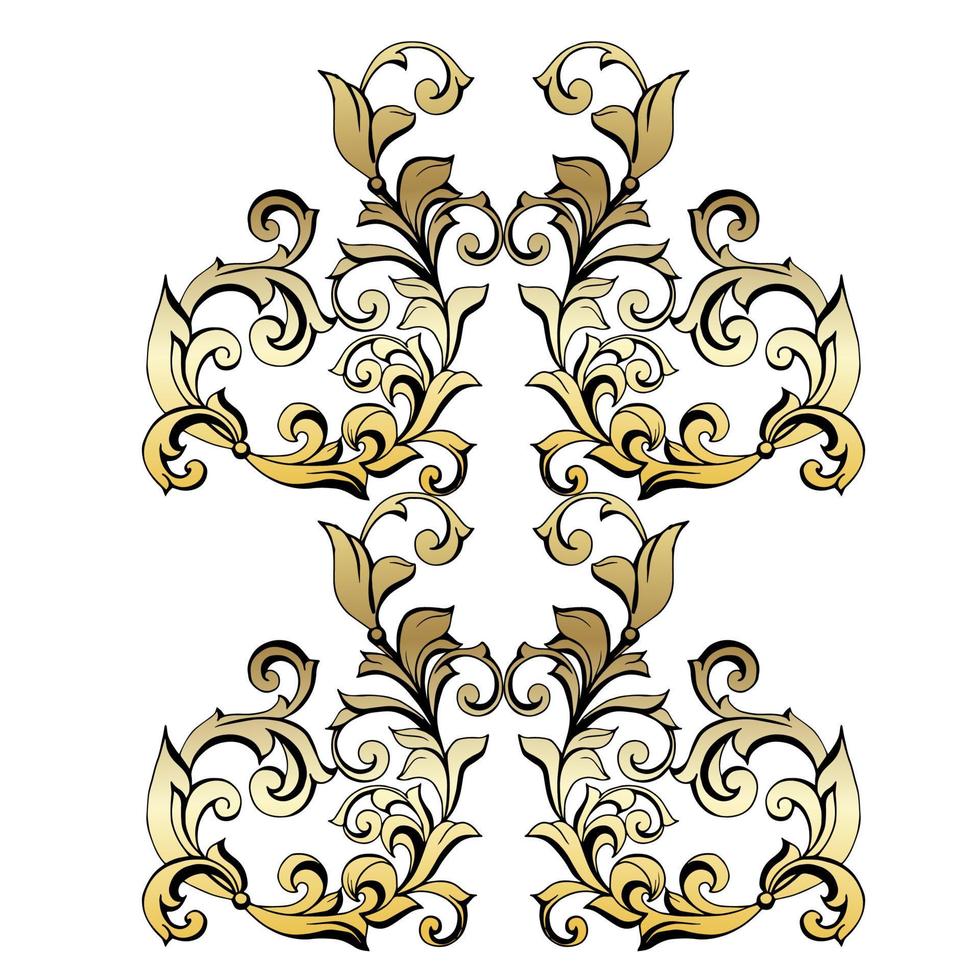 Vector damask vintage baroque scroll ornament swirl. Victorian monogram ...