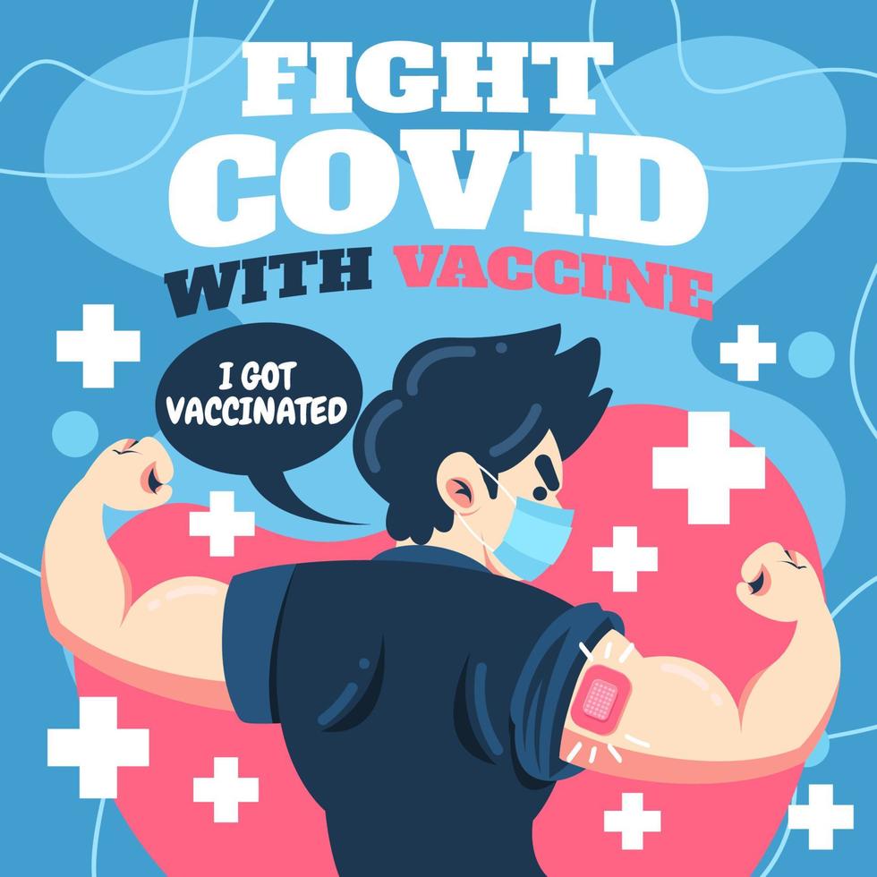 Fight Covid with Vaccine vector
