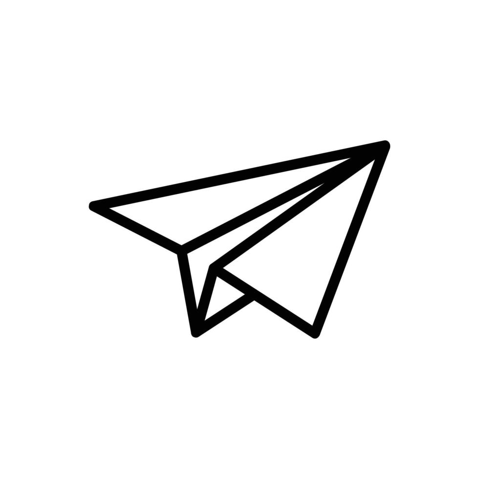 icono de vector de avión de papel