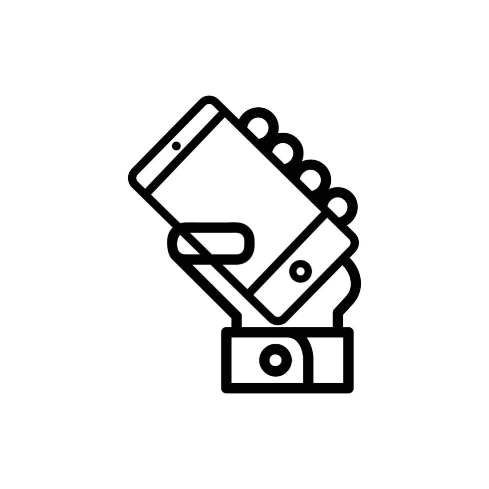 Hand Holding smartphone vector Icon