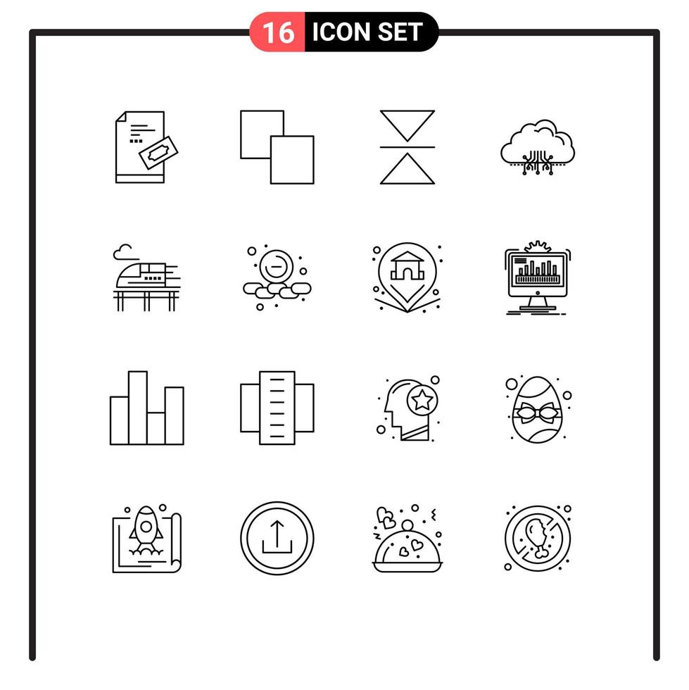 16 Creative Icons Modern Signs and Symbols of bullet network flip hosting computing Editable Vector Design Elements