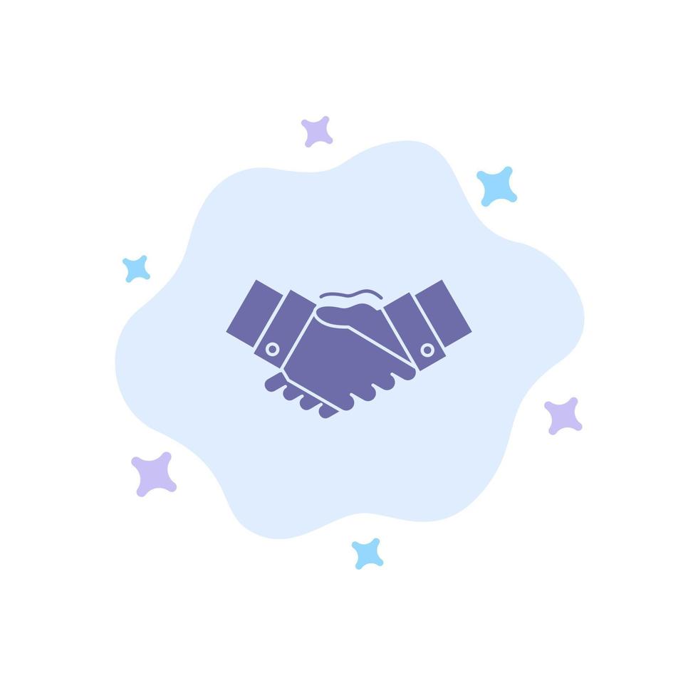 Handshake Agreement Business Hands Partners Partnership Blue Icon on Abstract Cloud Background vector