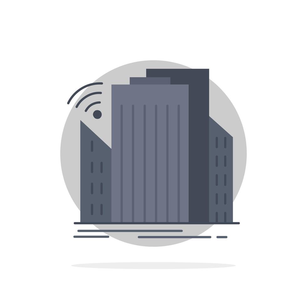 Buildings city sensor smart urban Flat Color Icon Vector