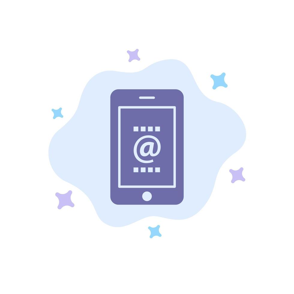 Mobile Mail Id Phone  Blue Icon on Abstract Cloud Background vector