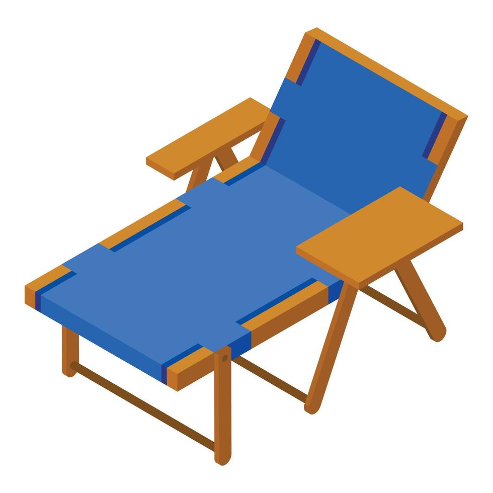 Deck chair icon, isometric style vector