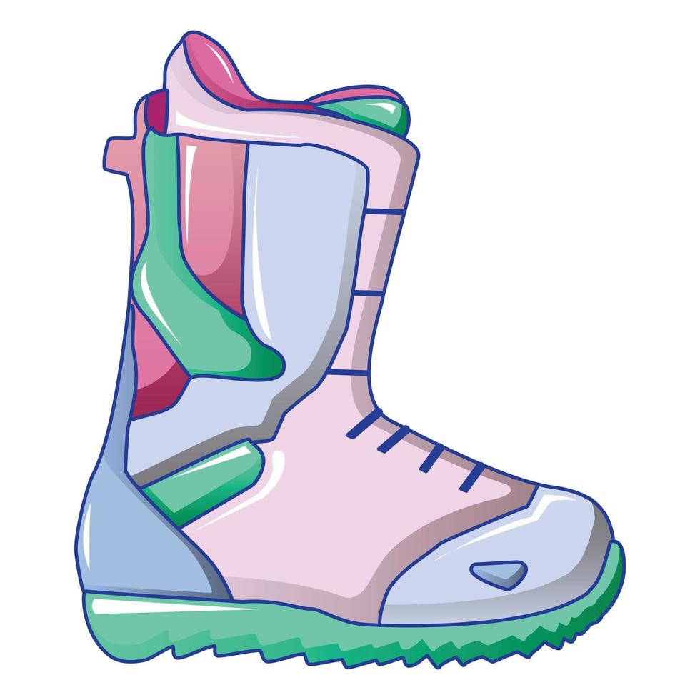 Ski boot icon, cartoon style vector