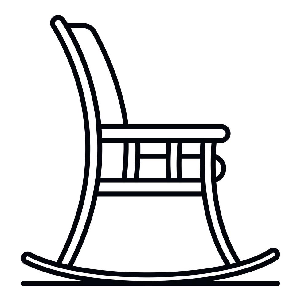 Rocking chair icon, outline style vector