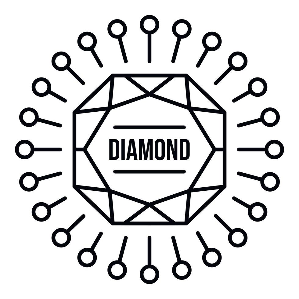 Big diamond logo, outline style vector