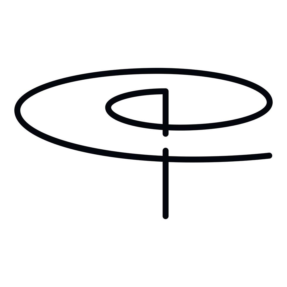 Spiral icon, outline style vector