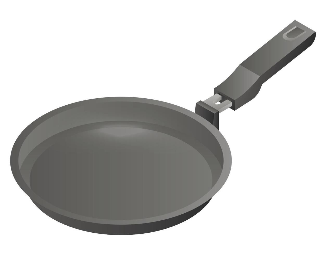 Frying pan icon, isometric style vector
