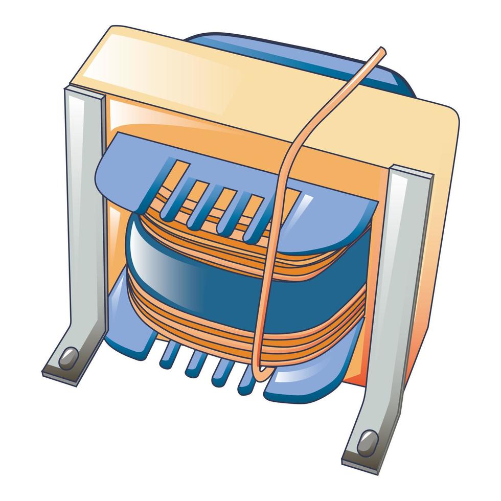 icono de bobina magnética, estilo de dibujos animados vector