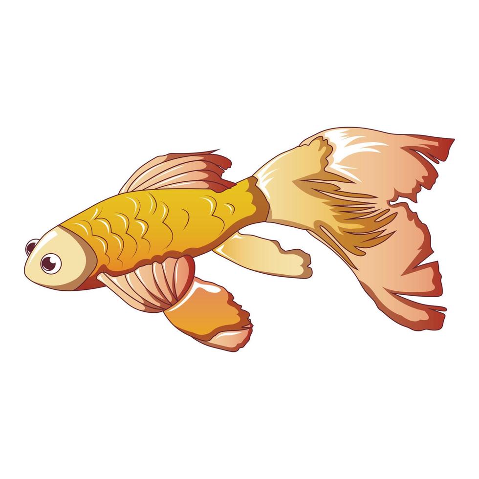 Goldfish icon, cartoon style vector
