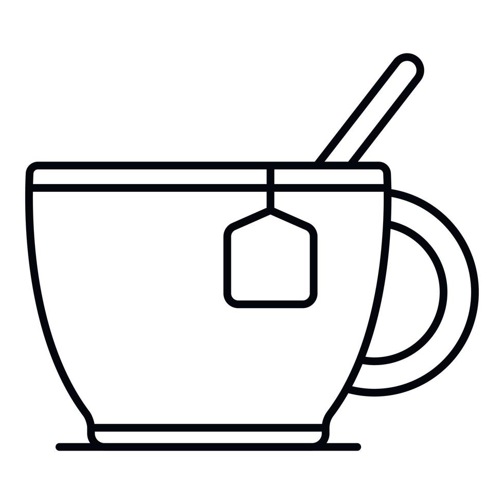 Cup of tea icon, outline style vector