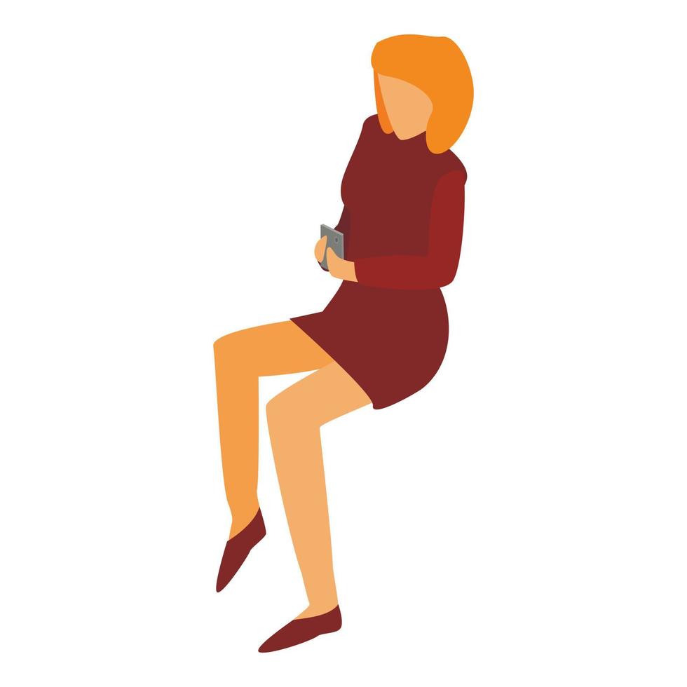 Single woman icon, isometric style vector