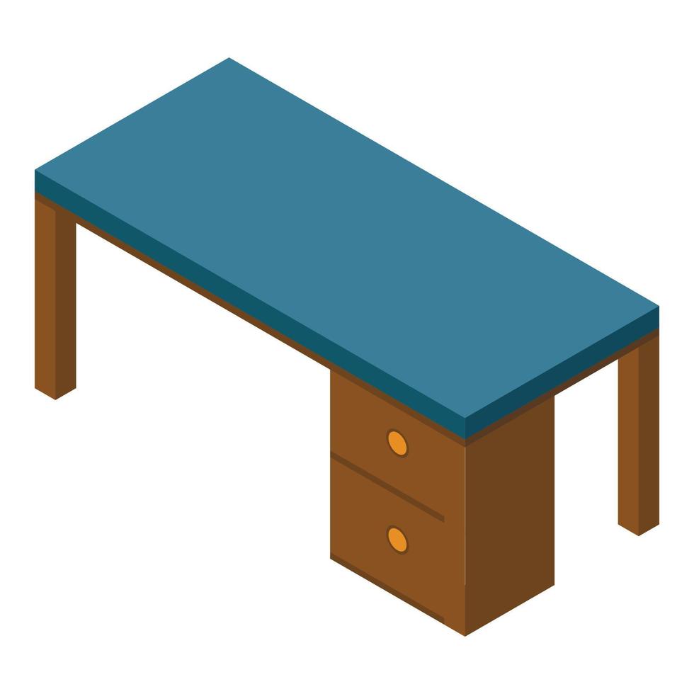 Office table icon, isometric style vector