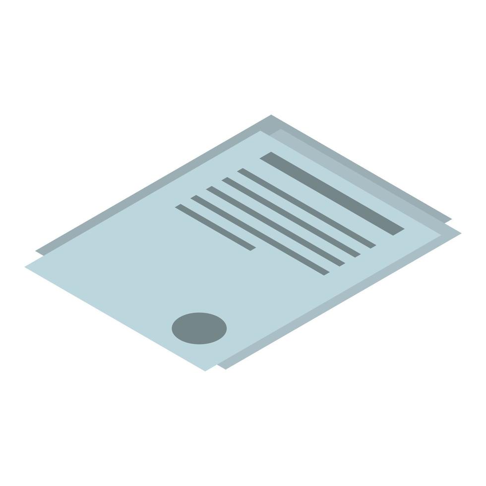 Office paper icon, isometric style vector
