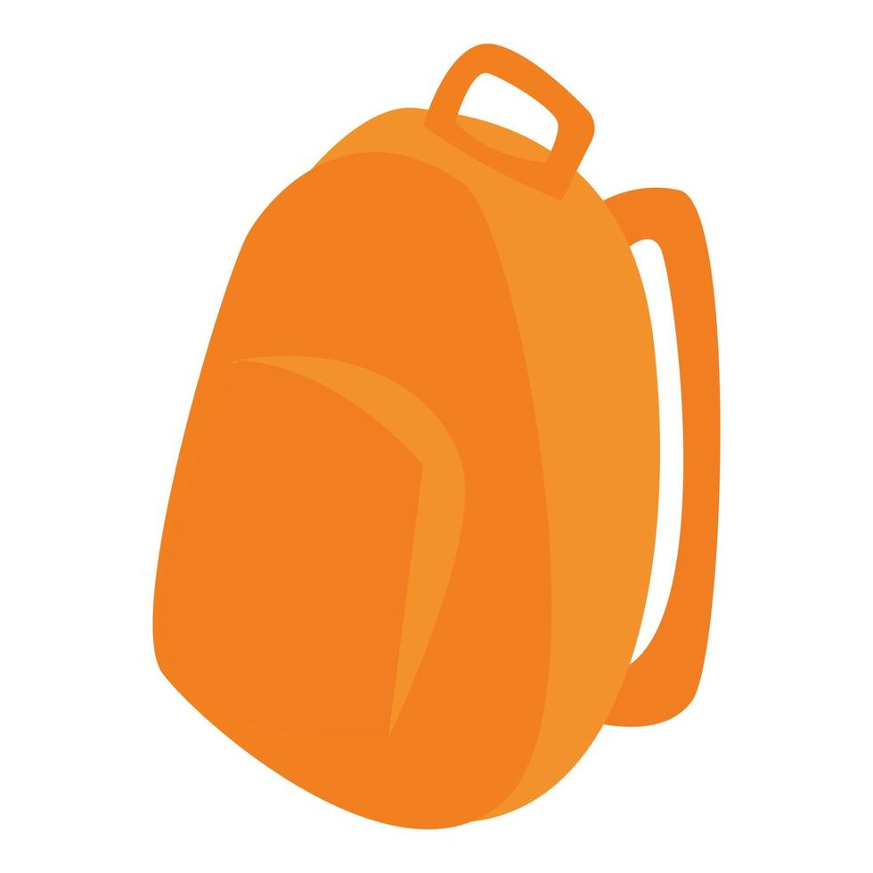 Orange backpack icon, isometric style vector