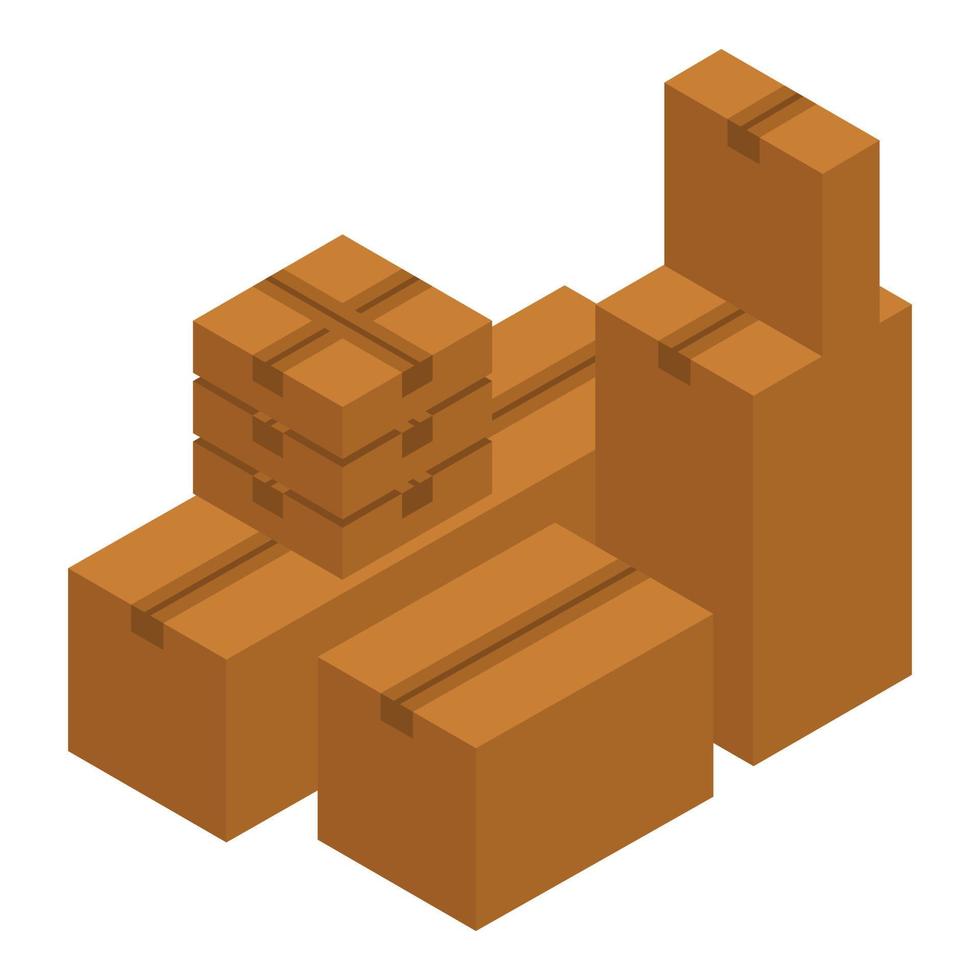 Warehouse delivery box icon, isometric style vector