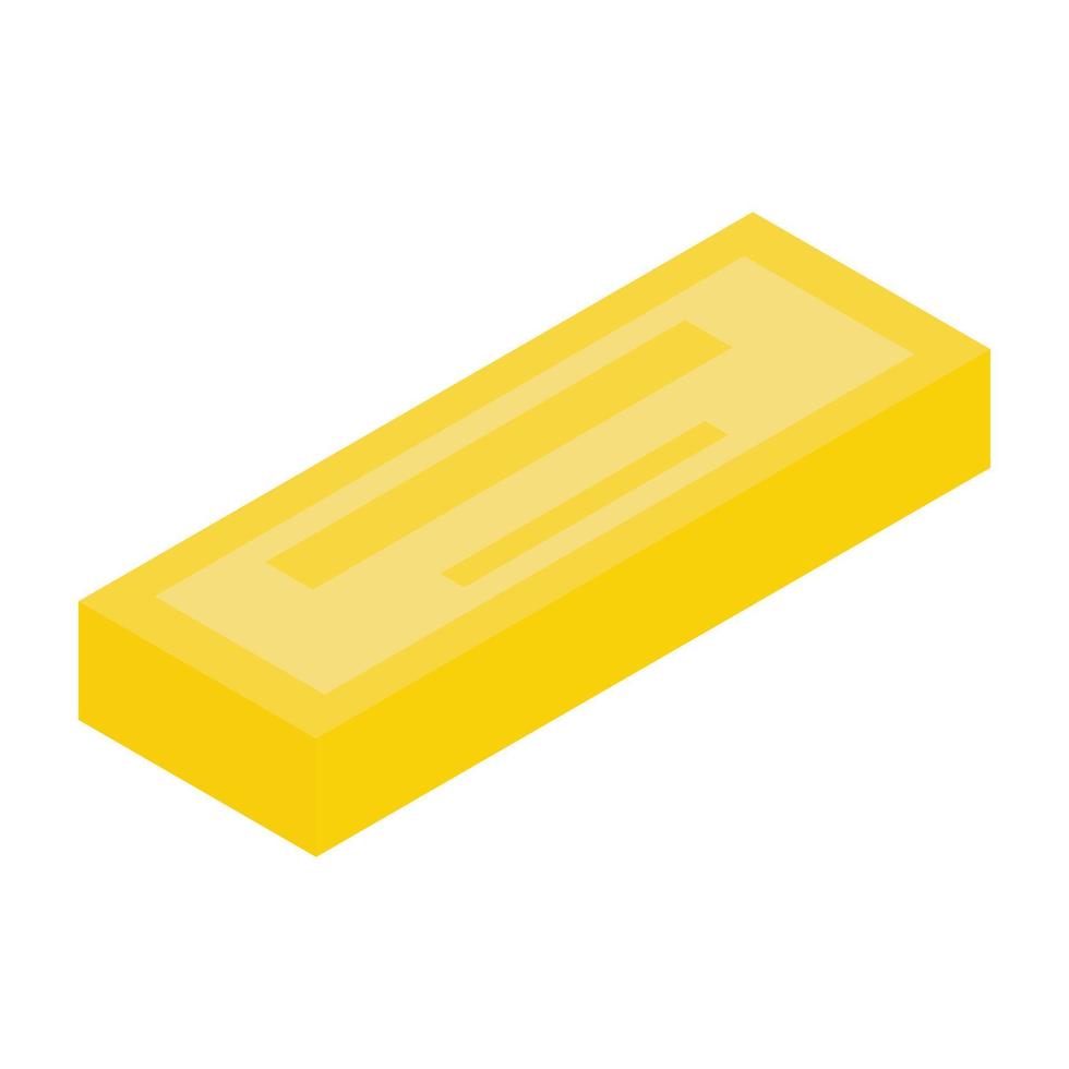 Yellow chocolate icon, isometric style vector