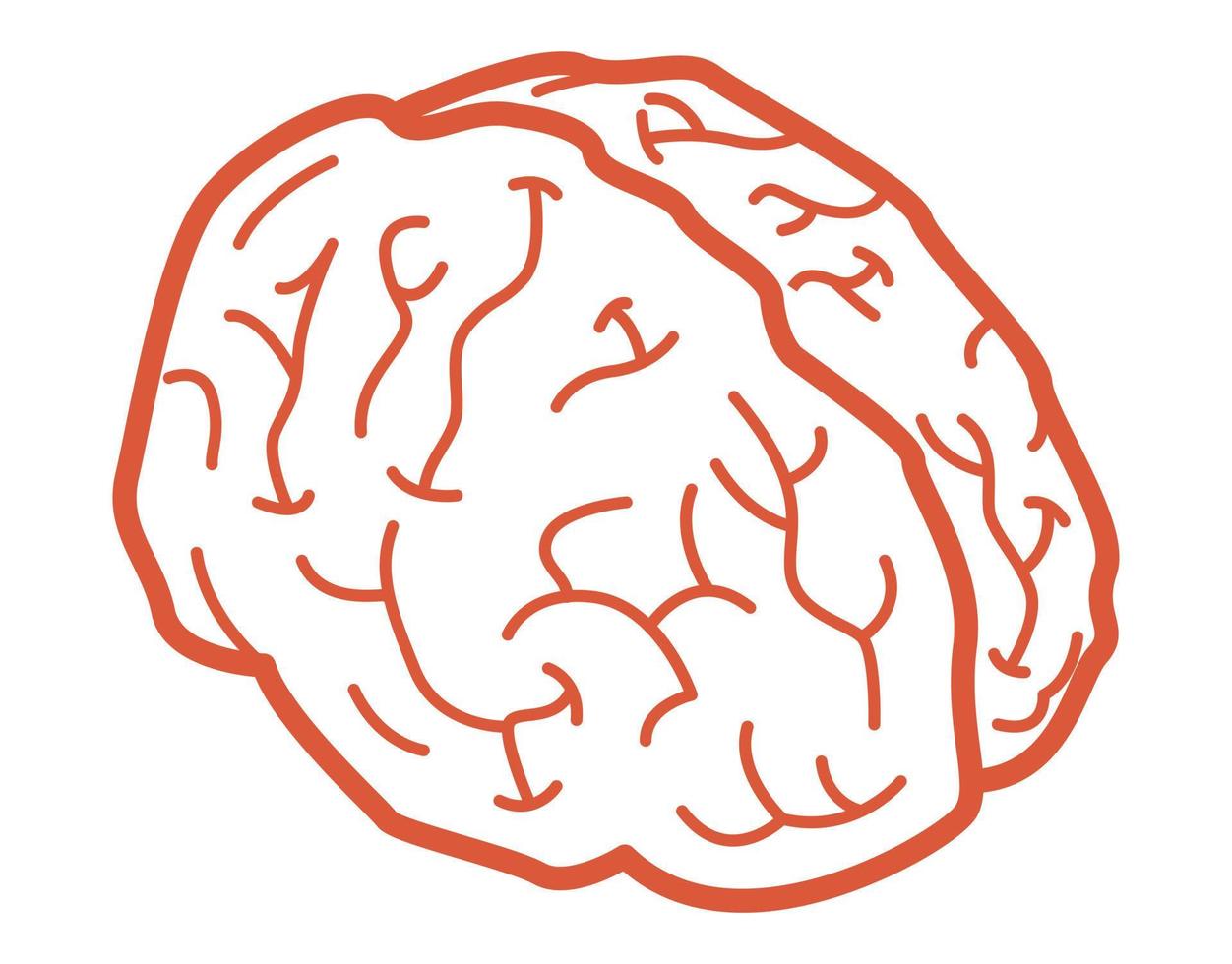 icono de cerebro de línea, estilo isométrico vector