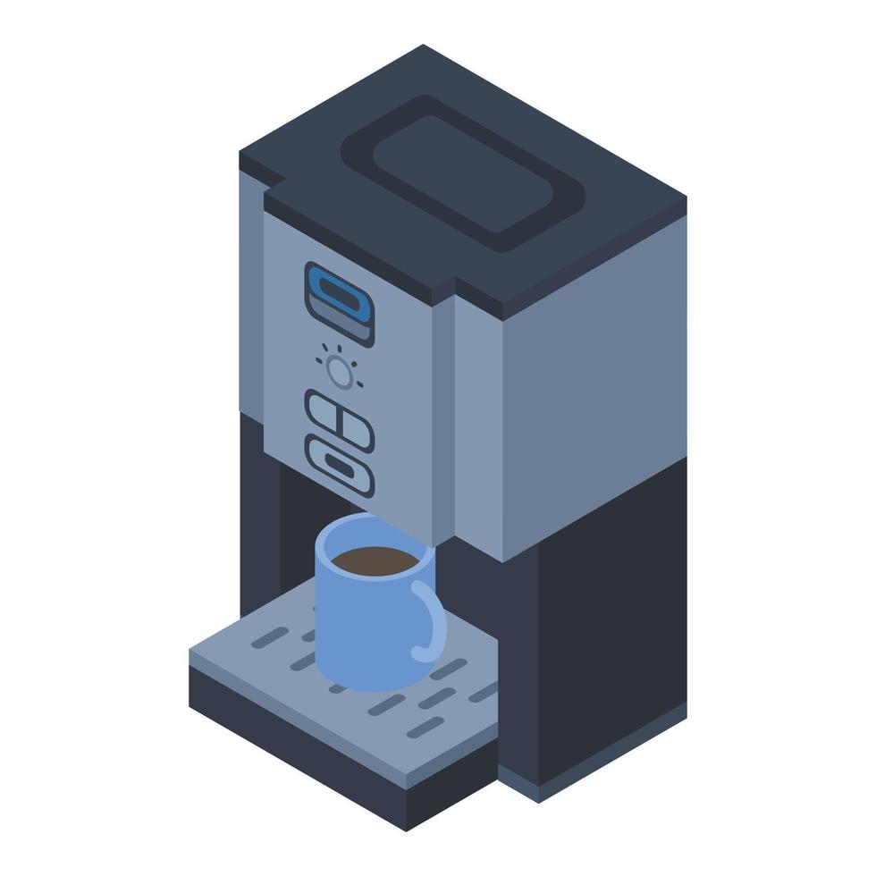 Modern coffee maker icon, isometric style vector