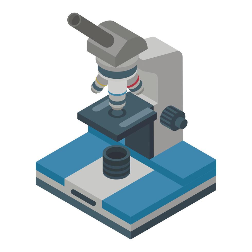 School microscope icon, isometric style vector