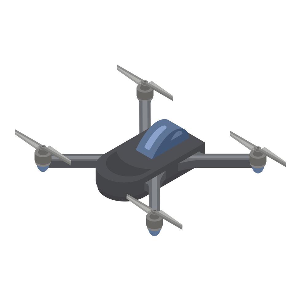 Aerial drone icon, isometric style vector