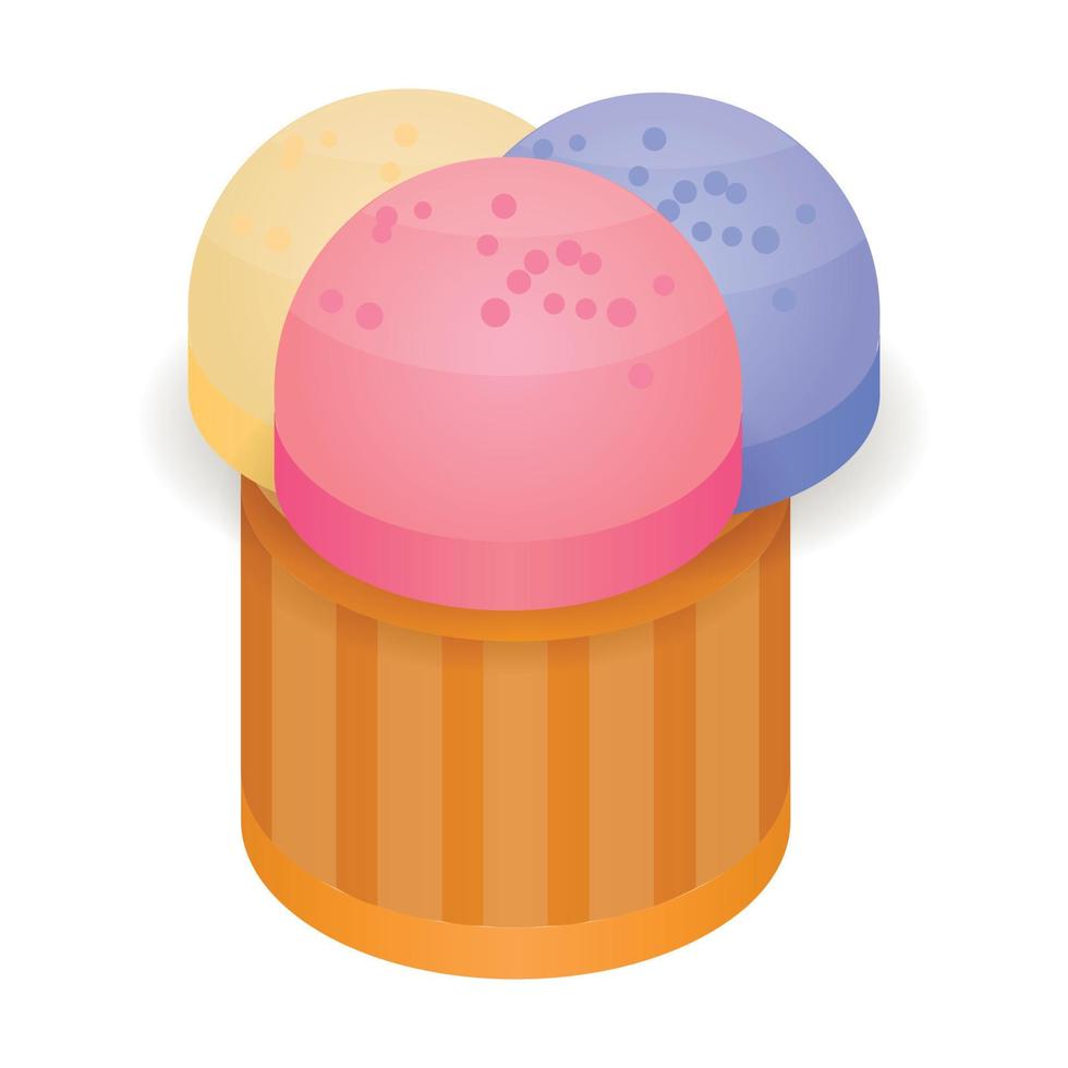 Colorful bakery icon, isometric style vector