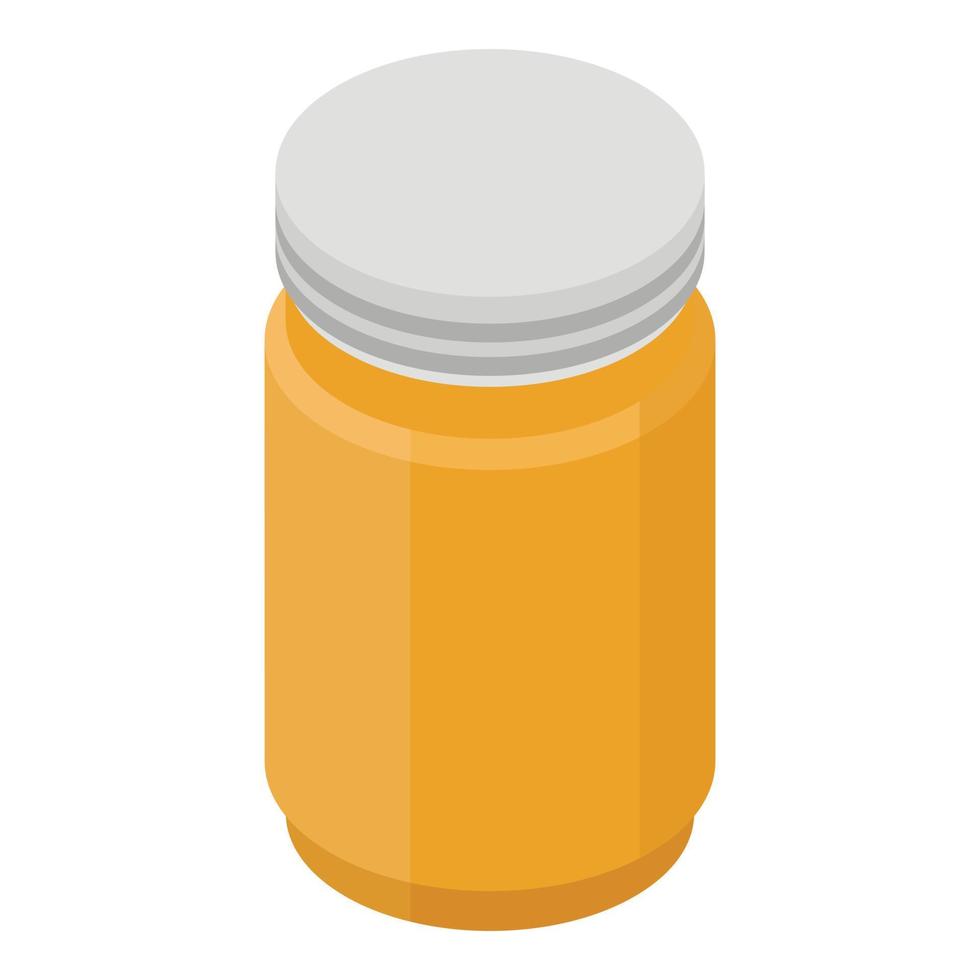 Honey jar icon, isometric style vector