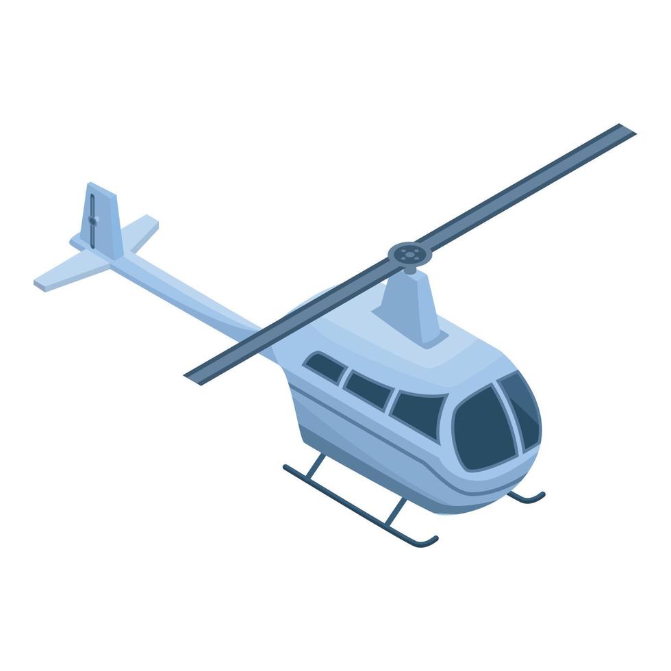 icono de helicóptero pequeño, estilo isométrico vector