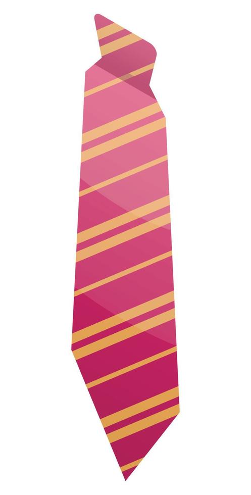 Pink striped tie icon, isometric style vector