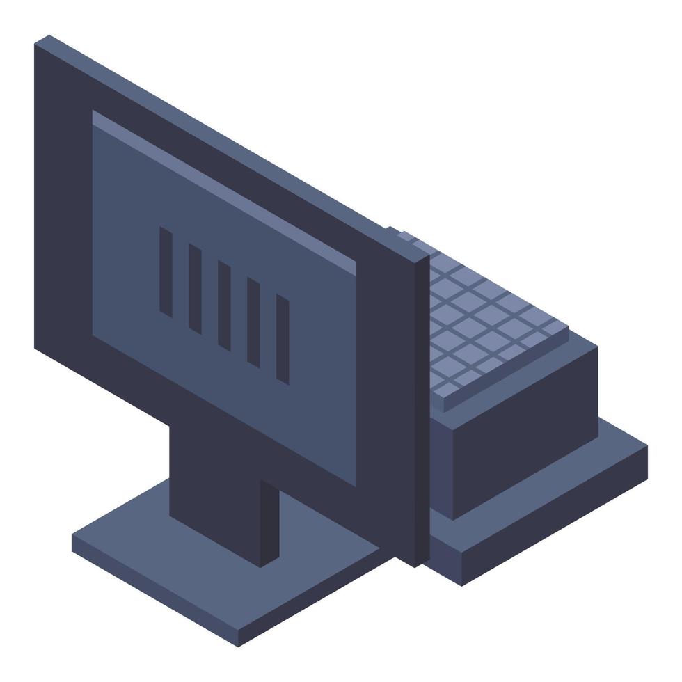 Cashier device monitor icon, isometric style vector