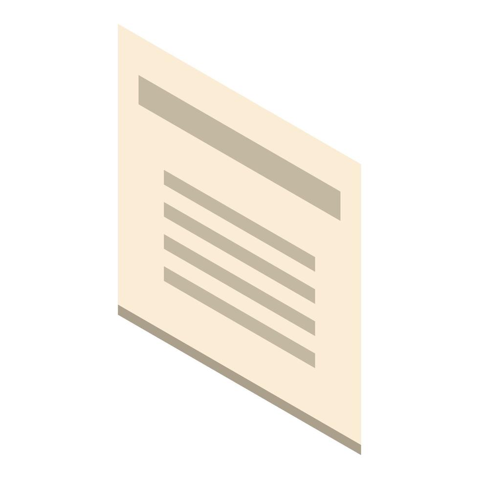 Info wall paper icon, isometric style vector