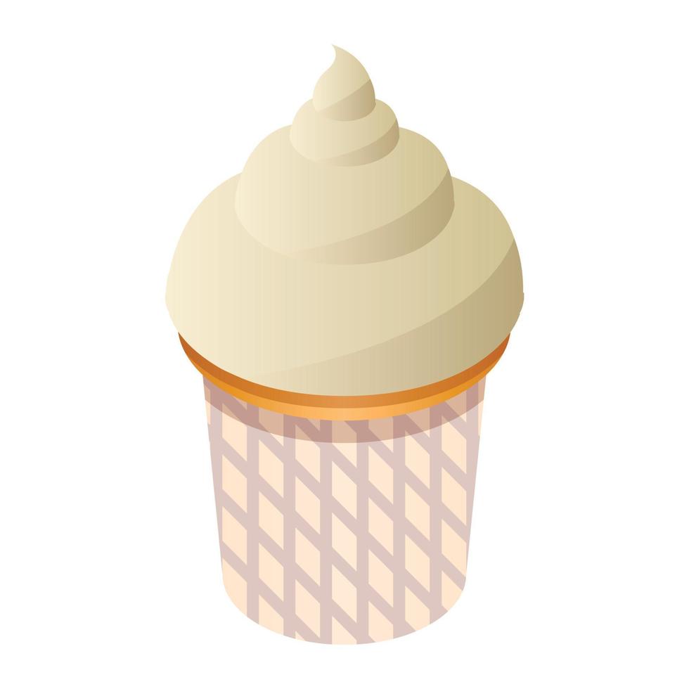 icono de cupcake pequeño, estilo isométrico vector