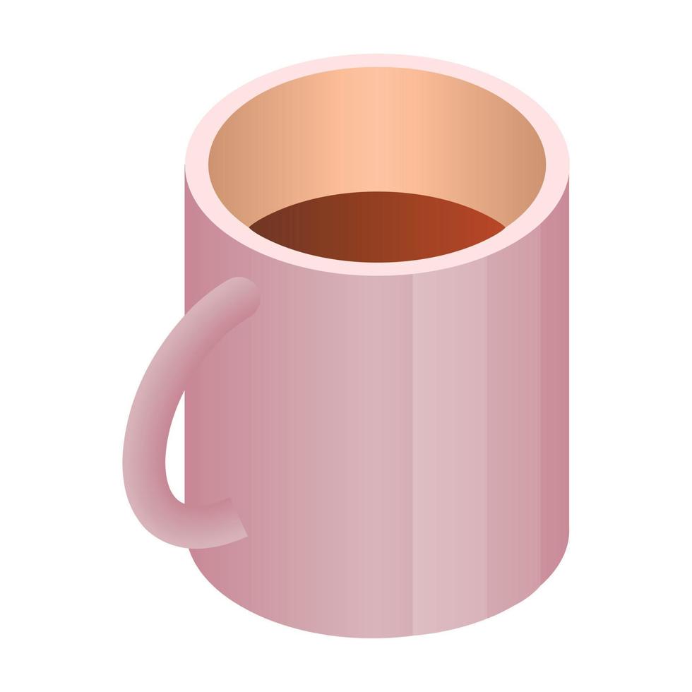 icono de taza de café, estilo isométrico vector