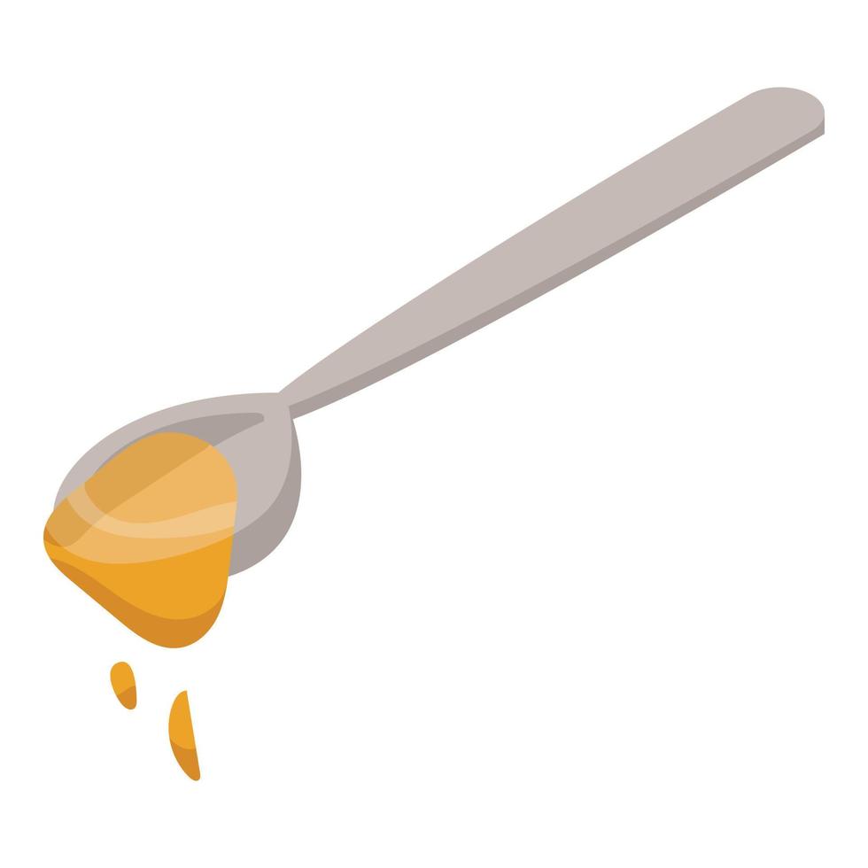 Spoon of honey icon, isometric style vector