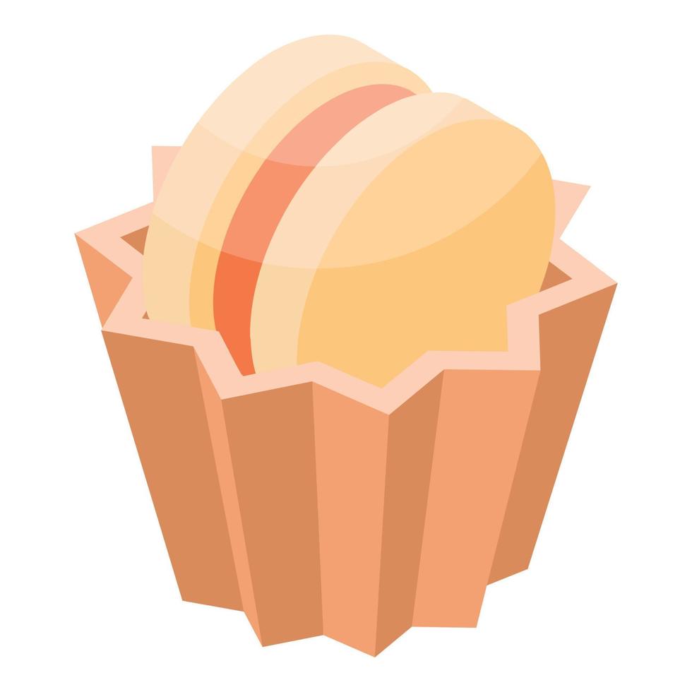 Cupcake biscuit icon, isometric style vector
