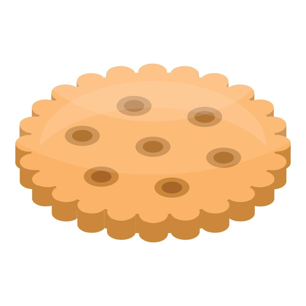 icono de galleta, estilo isométrico vector