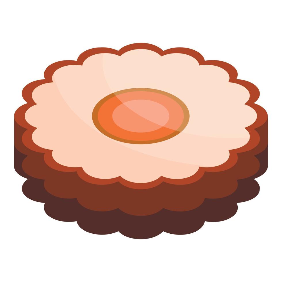 icono de galleta de gelatina, estilo isométrico vector