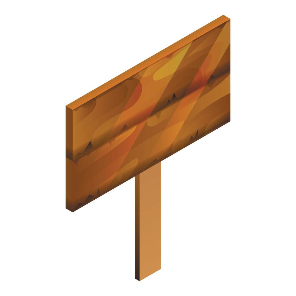 icono de panel de madera, estilo isométrico vector