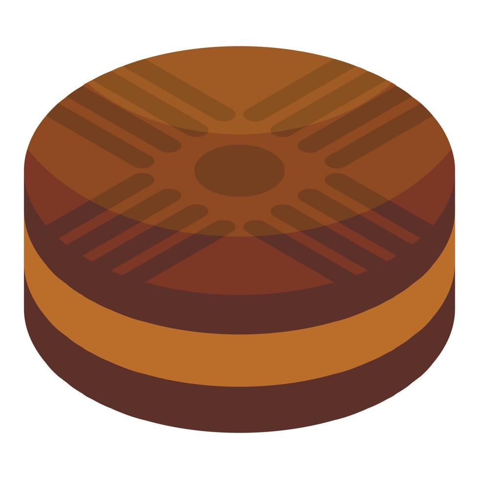 Chocolate biscuit icon, isometric style vector