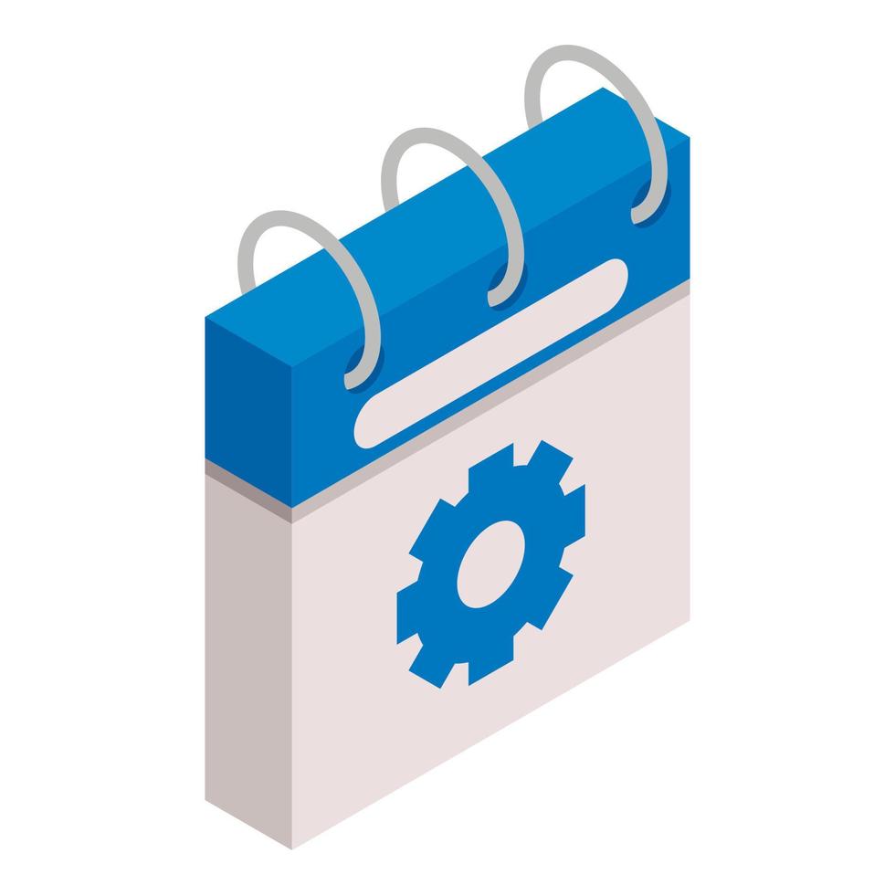 Calendar gear day icon, isometric style vector