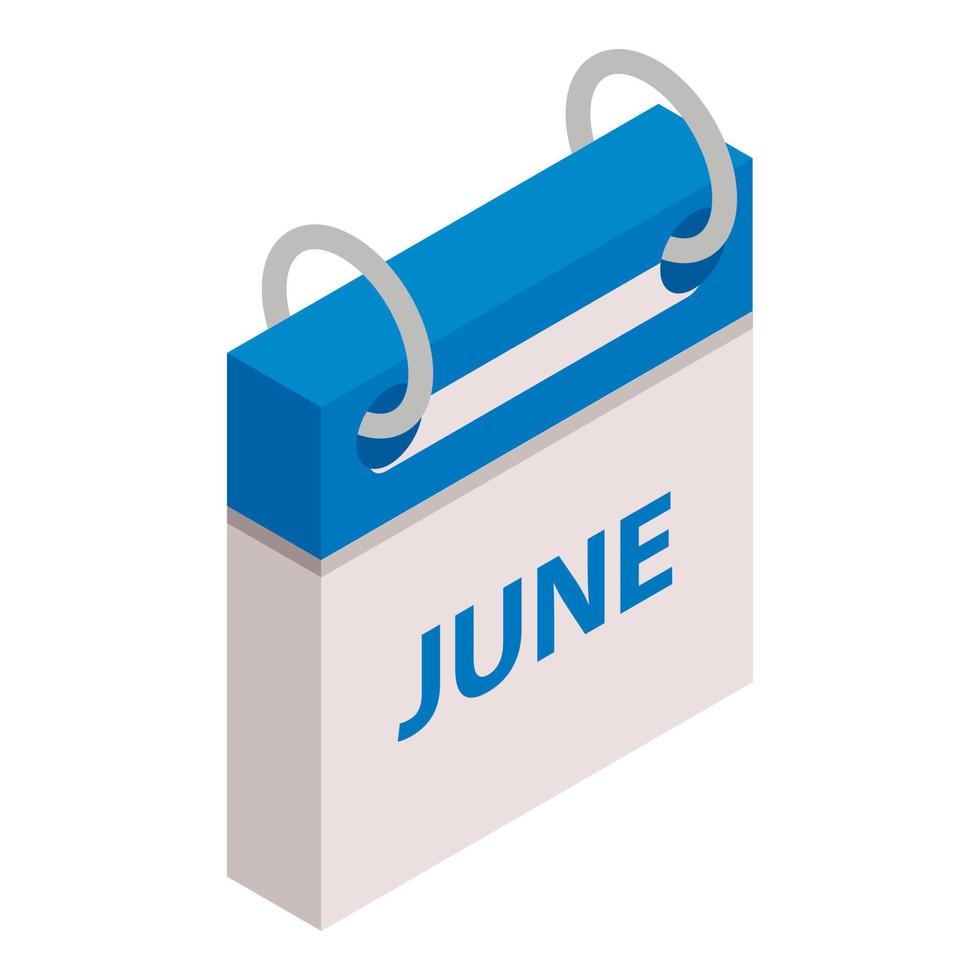 Calendar june month icon, isometric style vector