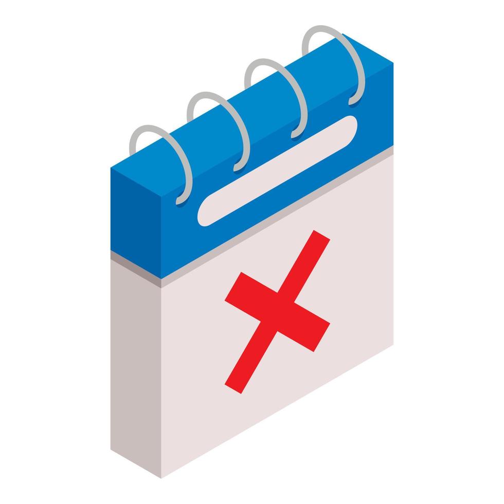 No day calendar icon, isometric style vector