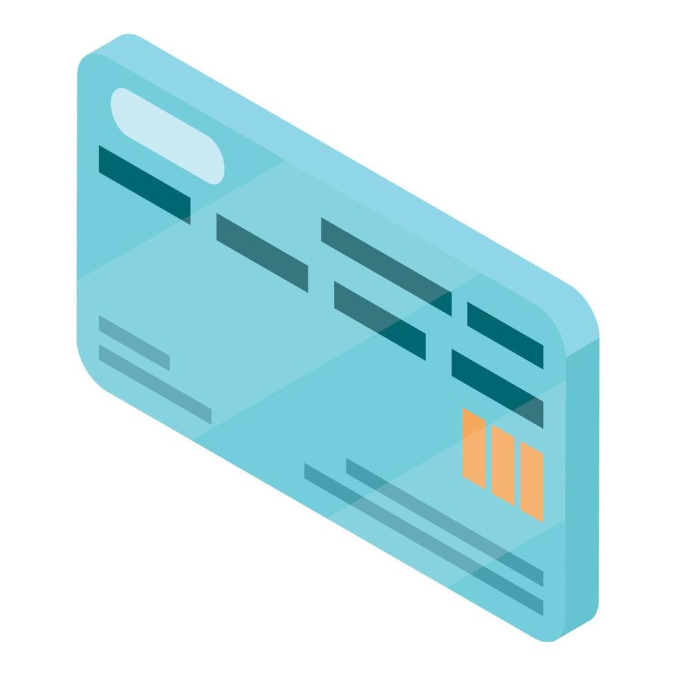 Credit card icon, isometric style vector