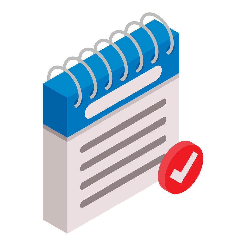 Done calendar meet icon, isometric style vector